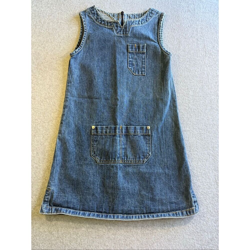 Vintage 90’s Y2K cotton front pocket denim summer mini Gap dress kids S 5-6